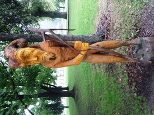 Wisle southern Poland - wooden sculptures representing mythology of region (1)