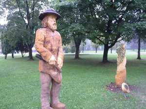 Wisle southern Poland - wooden sculptures representing mythology of region (3)