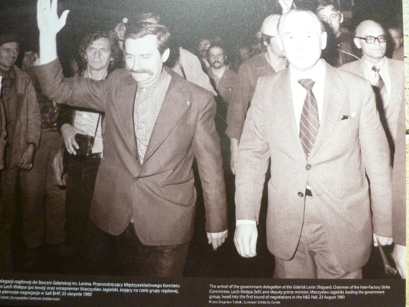 Solidarity Museum in Gransk in north Poland coast - Lech Walesa on the left