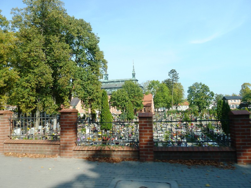 Kartuzy in northern Poland - church and cemetery the latter which is very frequently visited (2)