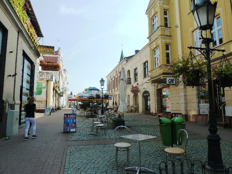 Kartuzy in northern Poland - main pedestrian mall on Sunday