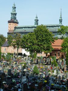 Kartuzy in northern Poland - church and cemetery the latter which is very frequently visited (1)