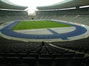 Olympic Stadium Berlin - Pam is the bue spot in the seats