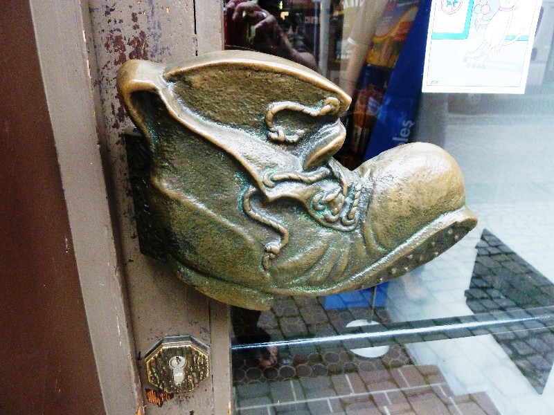 Hann. Munden in central Germany in the Erlebnis Region - the door knob in the shoe repair shop