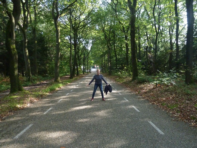 Three countries border - Pam straddling the Netherlands and Belgium border
