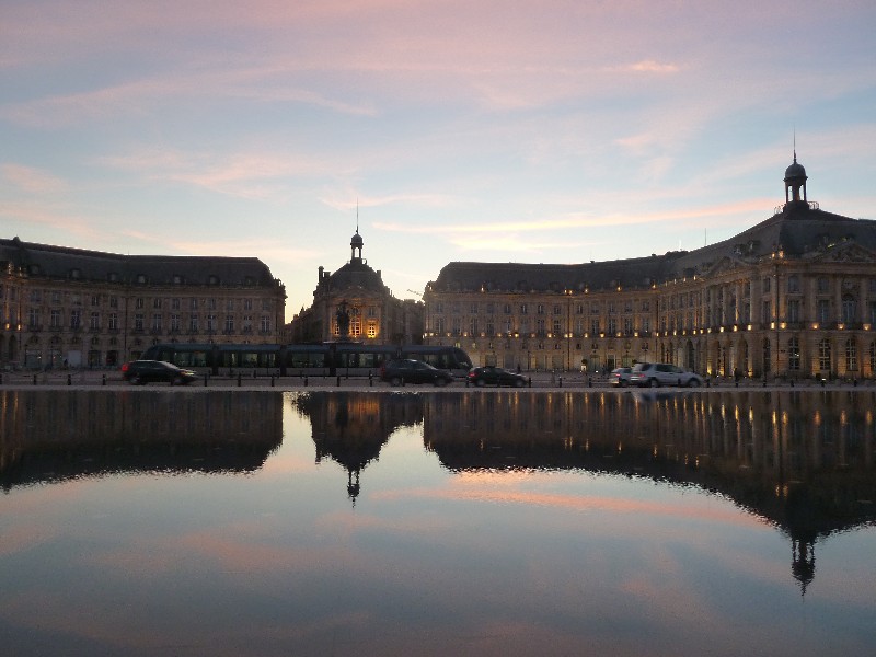 Bordeaux France - Place du Palais in front of the mirror water feature (1)