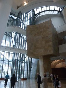 Bilbao in northern Spain - Guggenheim Museum inside looking down into the foyer from the 1st level (3)