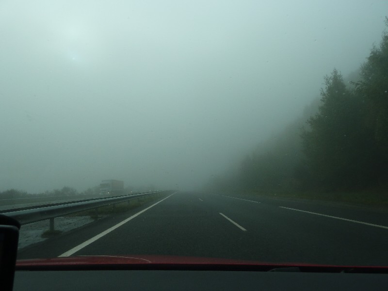 Foggy drive to Leon Spain