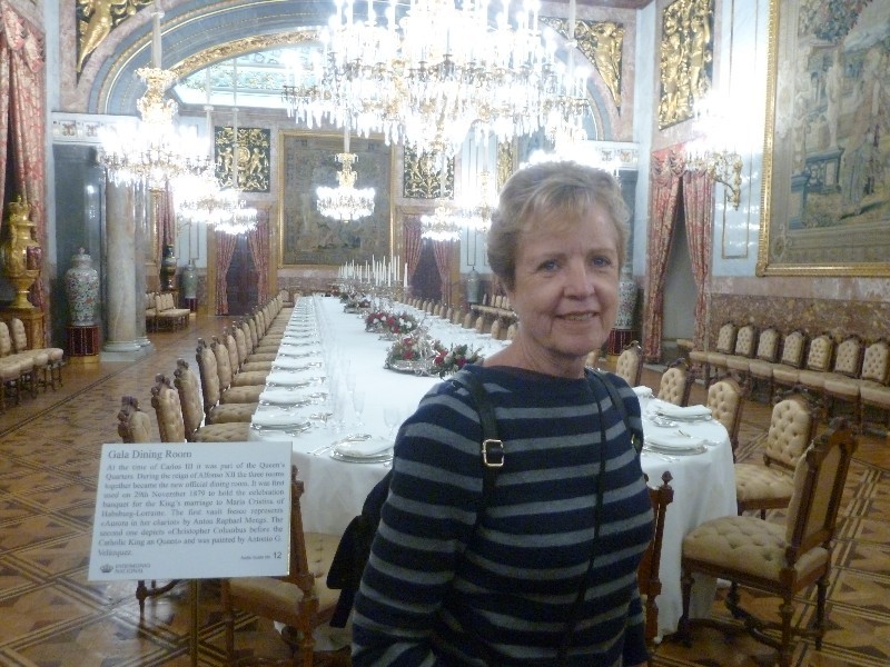 Madrid Spain 14 to 17 October 2014 - Palacio Real the Royal Palace - check out the table setting behind Pam