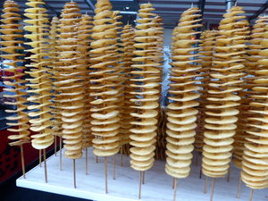 Snack Street markets in Beijing - curly potatoes