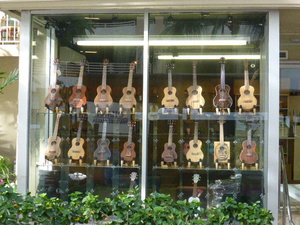 Waikiki Honolulu - lots of ukuleles and guitars