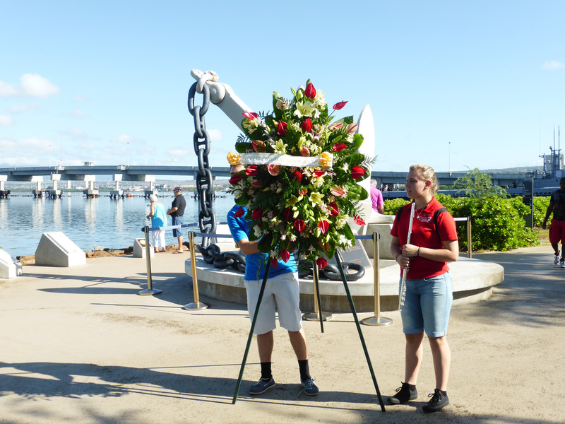 High School memorial wreath at Pearl Harbour