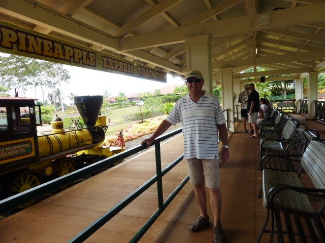Dole Plantation - Tom catching the Pineapple Express