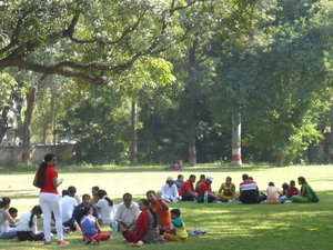 Saheliyon Ki Bari Gardens Udaipur - locals having picnic
