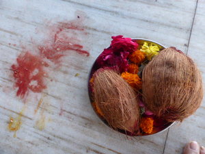 Our offerings at the Holy Lake of Pushkar