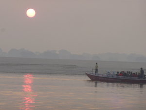 The Ganges River at sunrise in Varanasi (1)