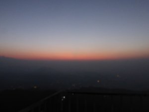 Sunrise on the Himalayan Range from Sarangkot near Pokhara 1 Dec 2015 - looking directly at sun (4)