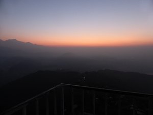 Sunrise on the Himalayan Range from Sarangkot near Pokhara 1 Dec 2015 - looking directly at sun (6)