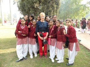 Safdarjangs Tomb Delhi - school children continually wanted to take photos with us (1)