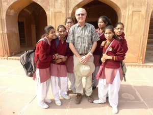 Safdarjangs Tomb Delhi - school children continually wanted to take photos with us (3)
