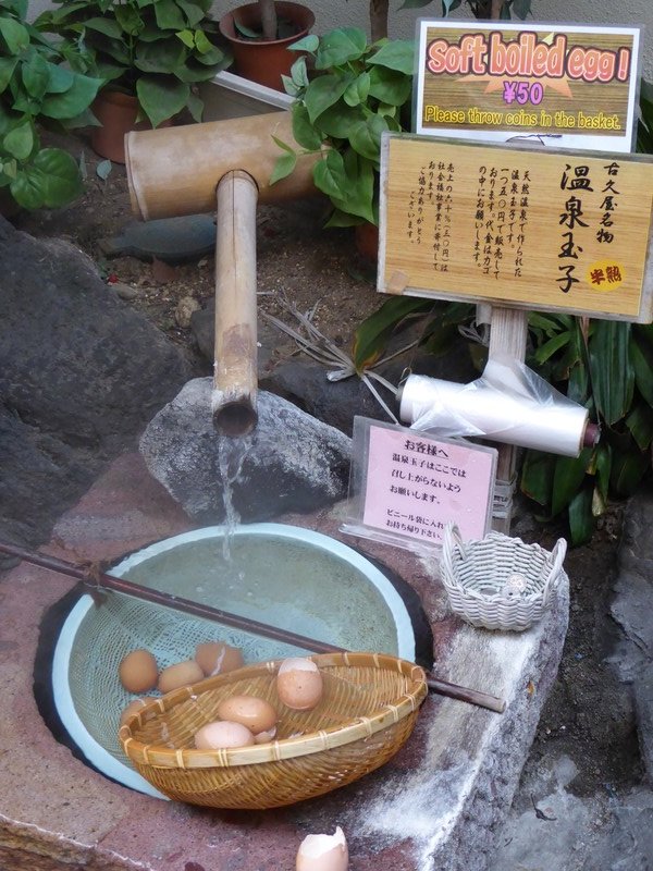 Boiled eggs in thermal water in Yadanaka