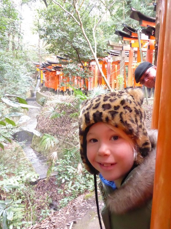 Gemma (and Tom photo bombing) at Fushimi Inari Taisha Shrine
