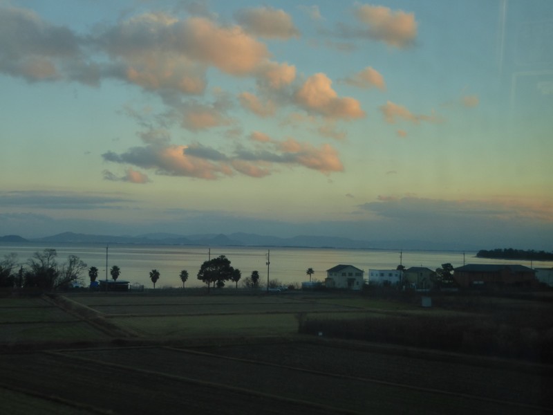 Sunset on the way to Kyoto