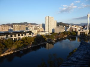 Scenes around Hiroshima - river near the Memorial