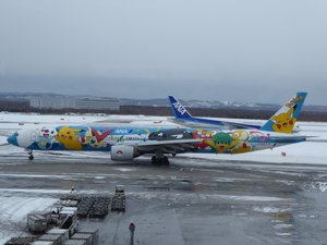 New Chitose Airport - check out the patterns on the plane