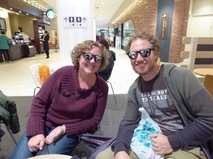 New Chitose Airport - new sunnies for Kerrie & Adam