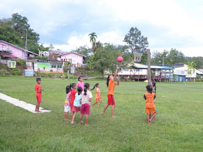 Children playing in Iban Village in Sarawak (1)
