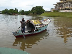Traditional boat we used to cross Sarawak River in Kuching (1)