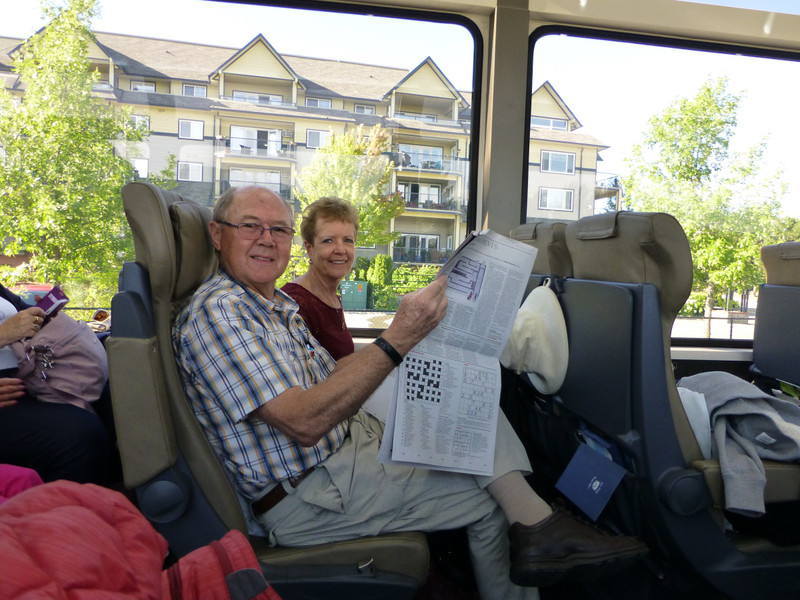 Pam & Tom starting their journey in the Rocky Mountaineer
