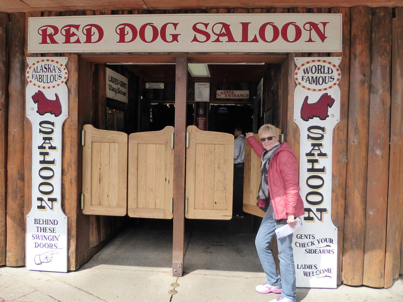 Red Dog Saloon Juneau - Sheryl going in