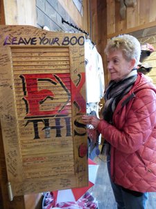 Red Dog Saloon Juneau - Sheryl at the exit
