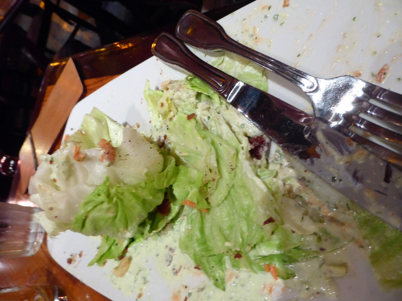 The left over of Sheryls salmon salad - a bit too much iceberg lettuce!!!