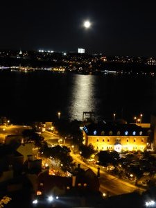 Full moon over At Lawrence River Quebec City