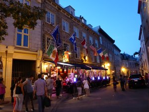 Restaurant strip - one of the many in Quebec Old Town