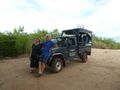 Sue & Dave in front of game-drive 4x4 at Udawalawe National Park