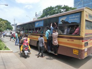 Southern Chennai India - all buses are over crowded