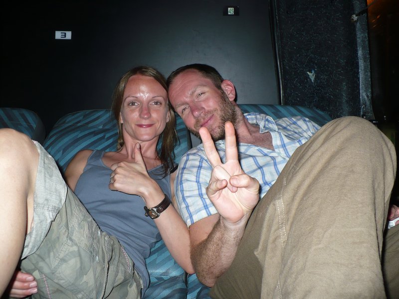 On a sleeper bus to Saigon -Barrie is not drunk, merely blinking