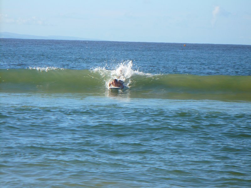 That IS Barrie attampting a wave at Noosa beach