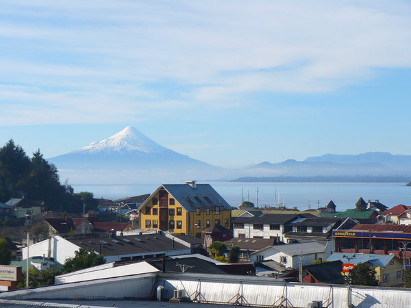 View of part of the chain on volcanoes that erupted in Chile recently - the picture was taken two days before in Puerto Varas