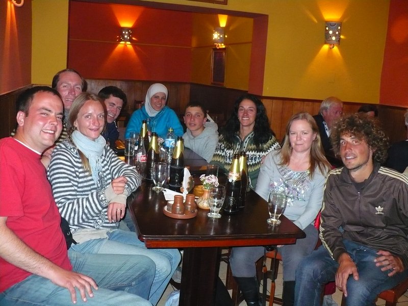 One of our last nights out with our tour group and Bjorn (bottom left)