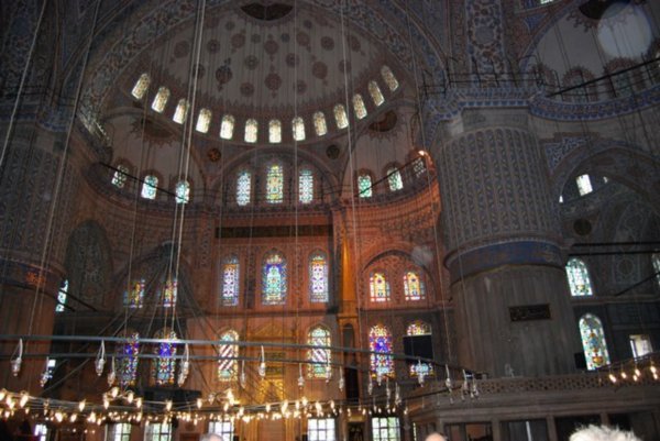 Inside Sultanahmet Mosque.