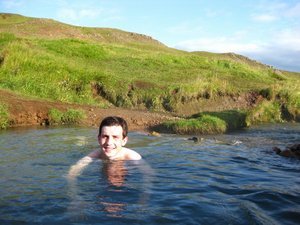 Swimming in the hot river, Reykjadalur
