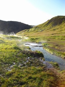 Hot river in the Reykjadalur valley