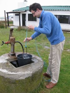 At t´well, fetching water for washing...