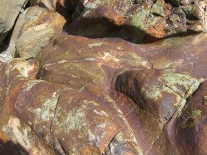 Rocks polishes slippery-smooth by Glaciar Viedma