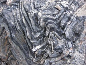 Pleated rocks, near Glaciar Tigre Sur